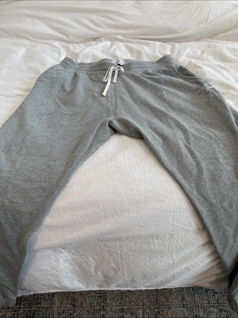 Reigning Champ Men’s Midweight Heather Gray Sweatpants with Drawstring